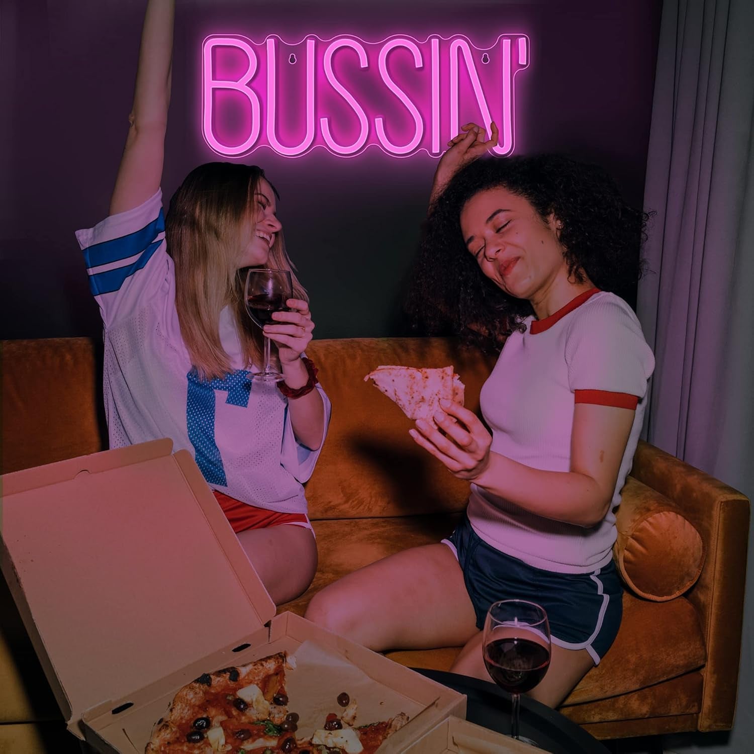 Bussin Neon Sign - Meme Bussin Led Neon Lights for Gamers/Streamers/Influencers – Cool Trendy Led Signs with On/Off Switch for Wall, Bedroom, Game Room Decor - 16.9 X 6.5-Inch