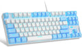 Magegee 75% Mechanical Gaming Keyboard with Red Switch, LED Blue Backlit, 87 Key