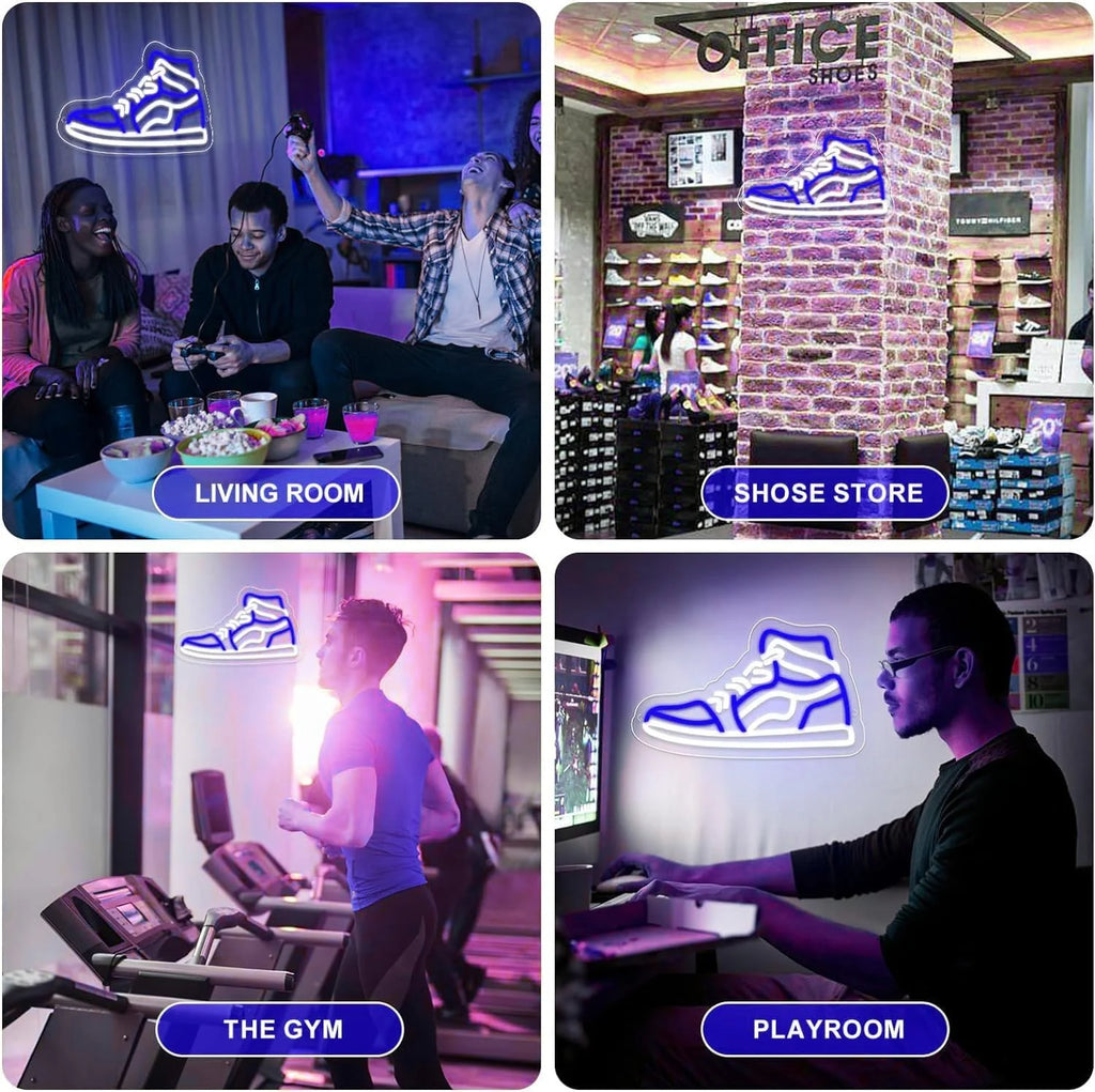 Sneaker Neon Sign,Dimmable Sports Shoe Neon Light for Bedroom,Game Room,Man Cave,Home Party Birthday Party Bar Decor Gift(Blue)