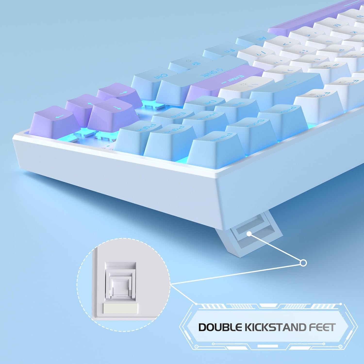 Magegee 75% Mechanical Gaming Keyboard with Red Switch, LED Blue Backlit, 87 Key