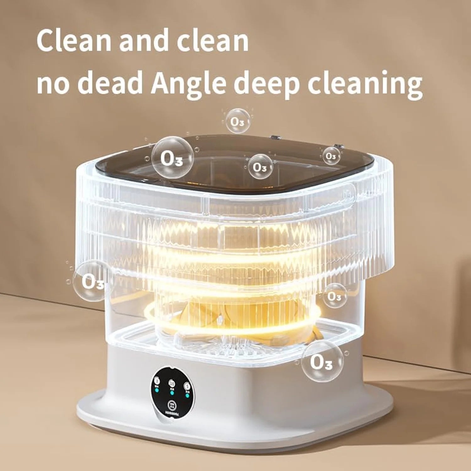 Portable Washing Machine, 10L Large Capacity Foldable Washing Machine ,Mini Washing Machine with 3 Modes Deep Cleaning for Underwear,Underpants,Socks,Baby Clothes,Pet Supplies-Grey