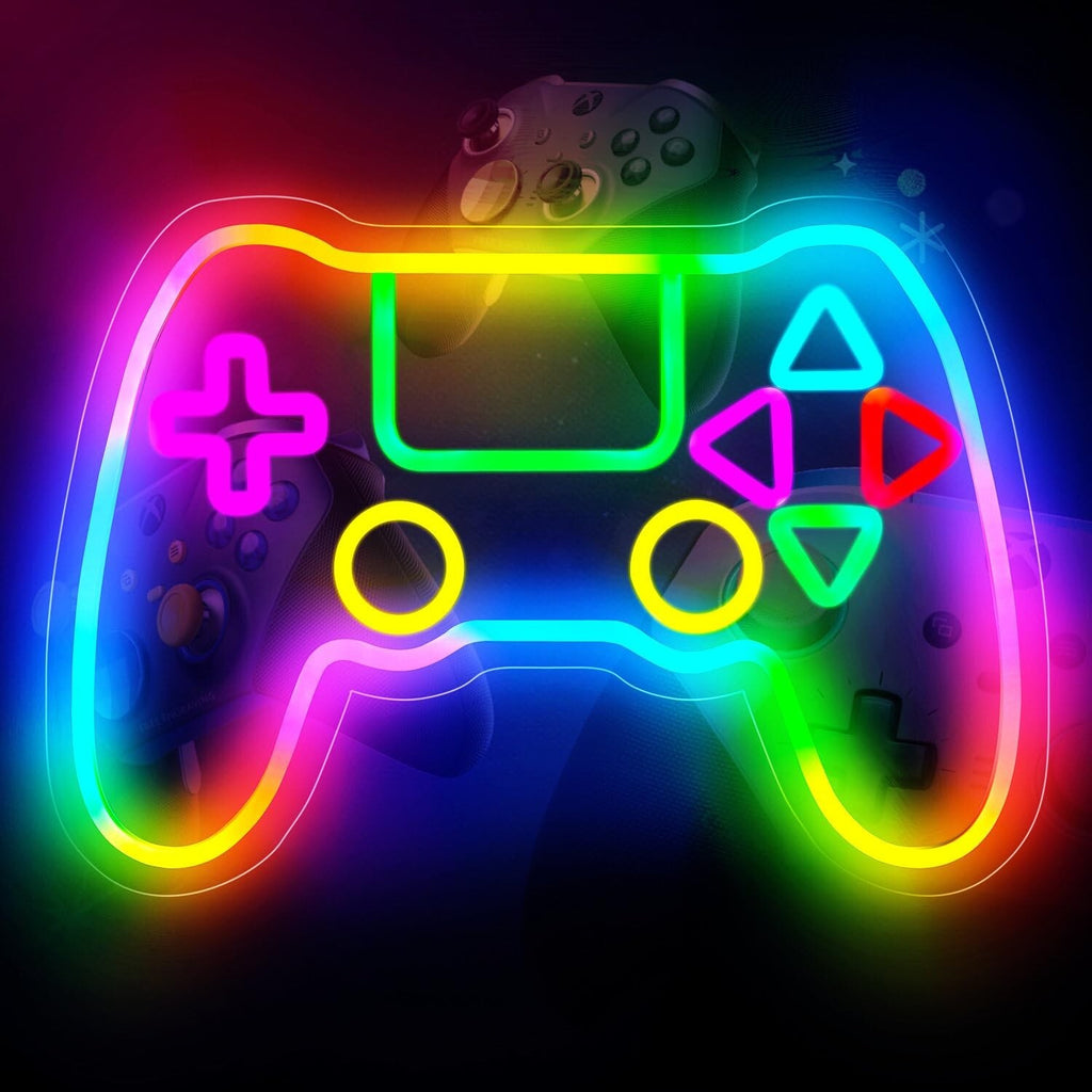 Gamer Neon Sign, LED Game Controller Gamepad Gaming Neon Light Sign for Game ...