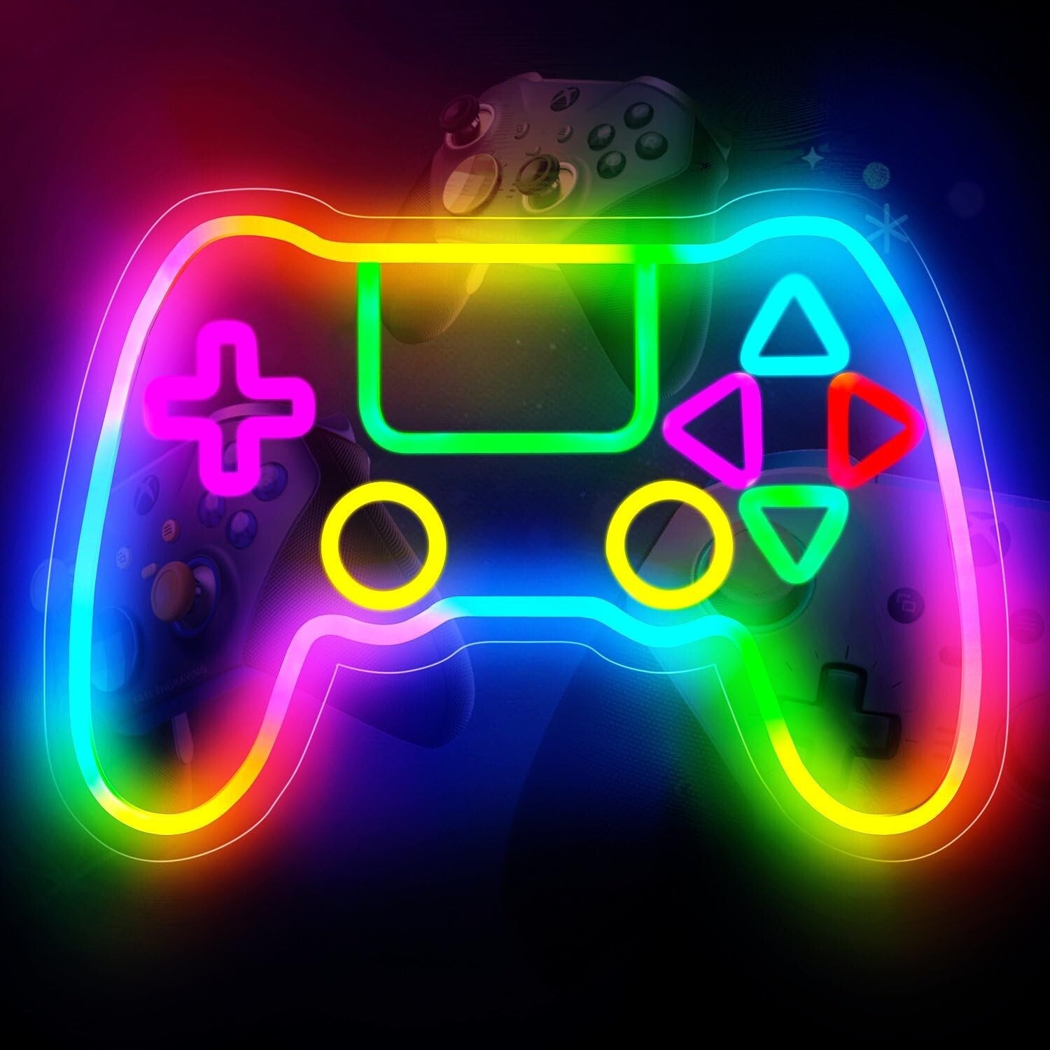 Gamer Neon Sign, LED Game Controller Gamepad Gaming Neon Light Sign for Game ...
