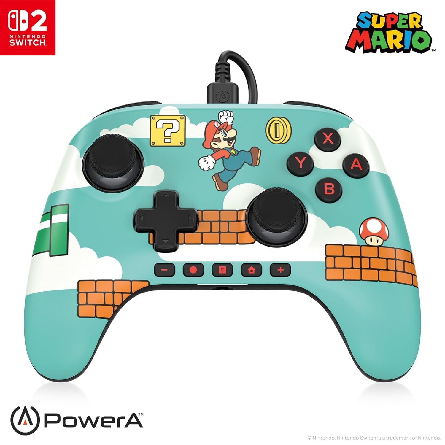 Advantage Wired Controller for Nintendo Switch 2 - Mario Time, Officially Licensed, Hall Effects, Mappable Buttons, Pro Controller, C Button, On-Board Audio Controls