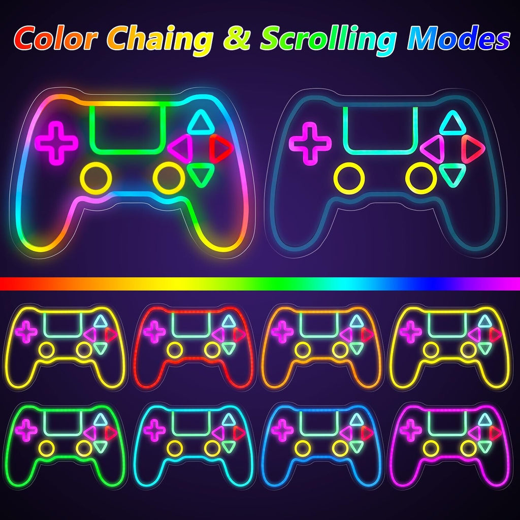 Gamer Neon Sign, LED Game Controller Gamepad Gaming Neon Light Sign for Game ...